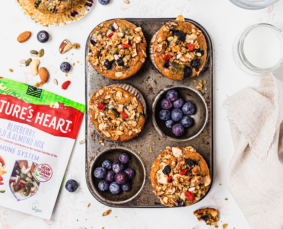 blueberry and almond muffins