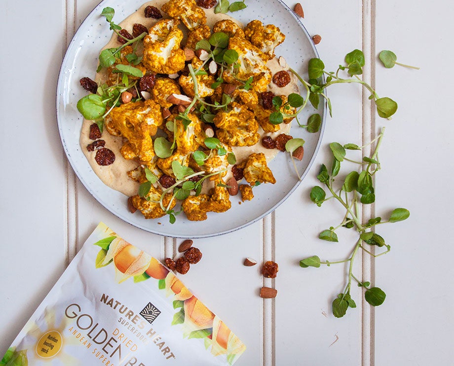 coronation cauliflower with goldenberries