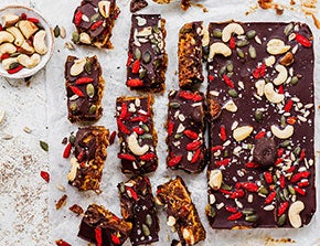 fudgy almond butter and chocolate bars