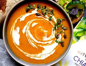 spiced pumpkin chia soup