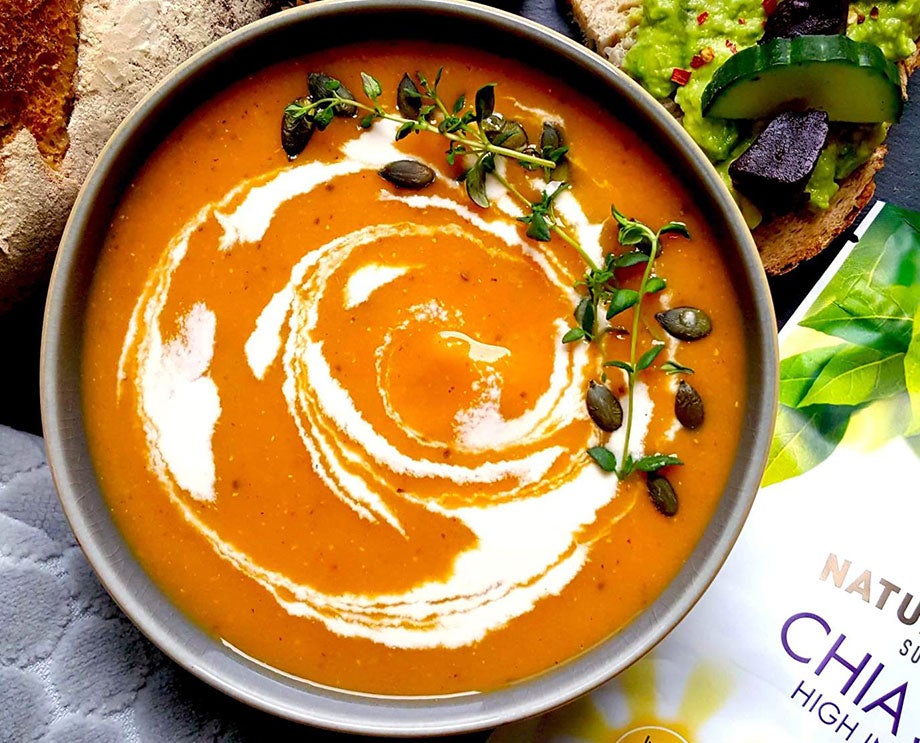 spiced pumpkin chia soup