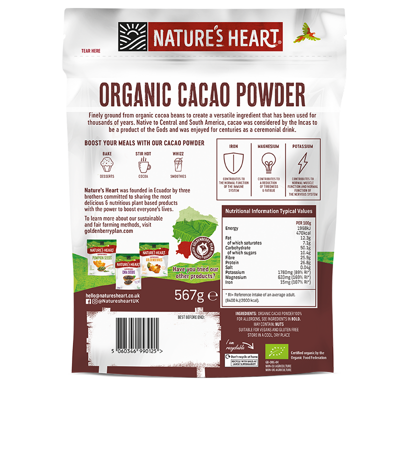 Cacao Powder Back Of Pack