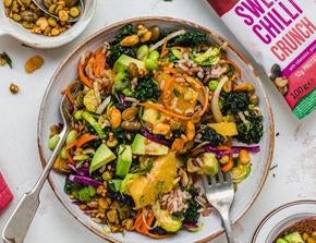 Bowl of Sweet Chilli Sprout Cabbage Slaw