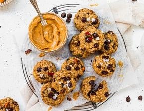 Mini Trail Mix Cookies on a Cooling Rack